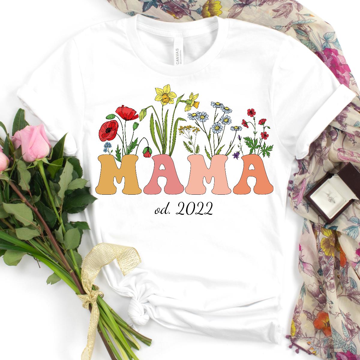 Mama, tričko s kvetmi